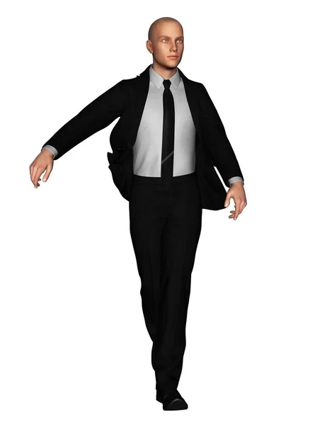 3d rendering of full length businessman in everyday actions isolated on white background — Stock Photo, Image