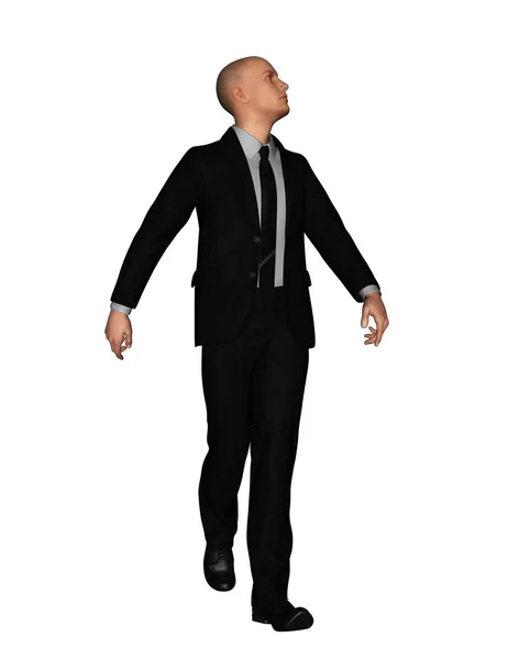 3d rendering of full length businessman in everyday actions isolated on white background — Stock Photo, Image