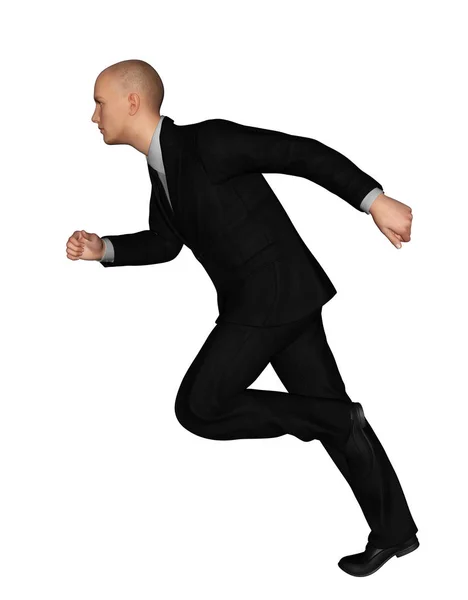 3d rendering of full length businessman in everyday actions isolated on white background — Stock Photo, Image