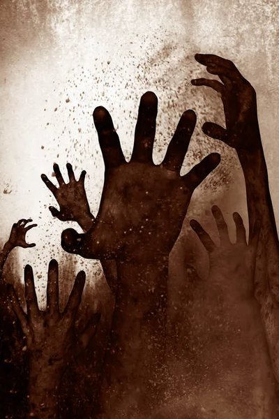 Ilustração 3d de mãos mortas-vivas do chão — Fotografia de Stock