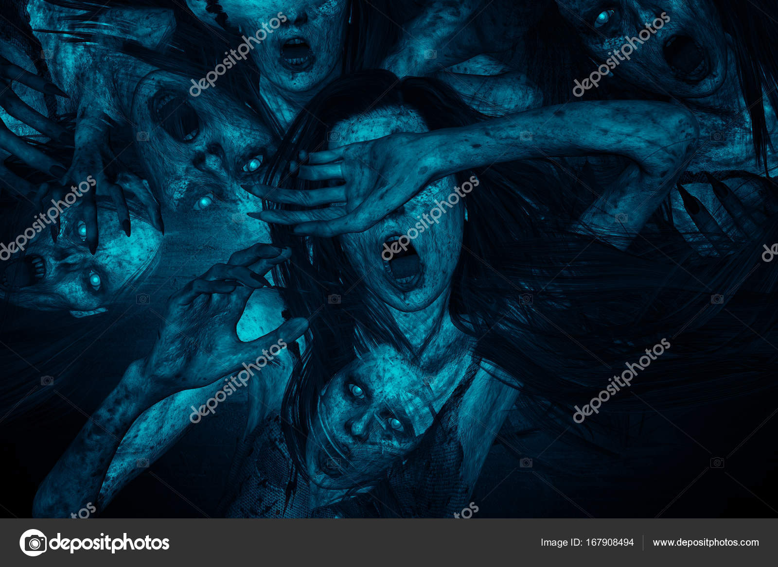 3d illustration of scary ghost woman moaning in the dark Stock Photo by ©lighthouse 167908494 3d illustration of scary ghost woman moaning in the dark Stock Photo by ©lighthouse 167908494