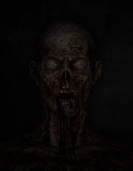 피 묻은 좀비 남자 초상화 — 스톡 사진