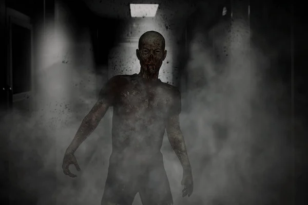 3D illustration av aggressiva zombie — Stockfoto