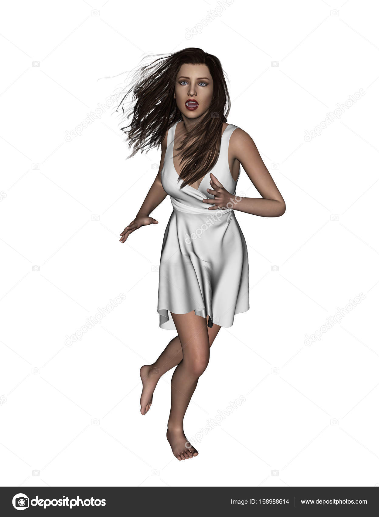 Scared Woman Stock Illustration 79644139