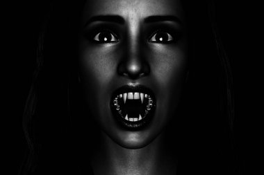 Vampir kadın 3D çizimi