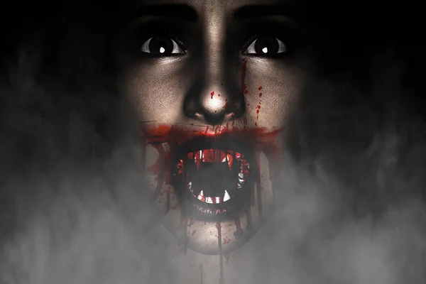 Illustrazione Della Donna Vampiro Concetto Halloween Idee Sfondo — Foto Stock