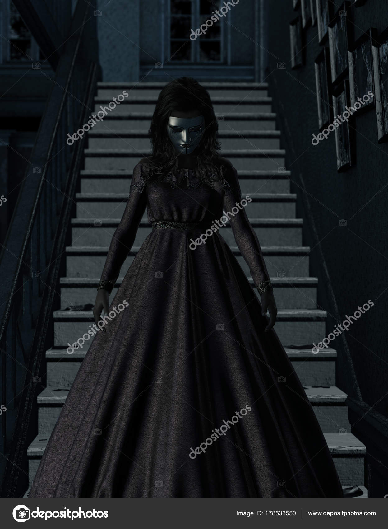 ホラー背景があるお化け屋敷で幽霊女の 3 D イラストレーション ストック写真 C Lighthouse ホラー背景があるお化け屋敷で幽霊女の 3 D イラストレーション ストック写真 C Lighthouse