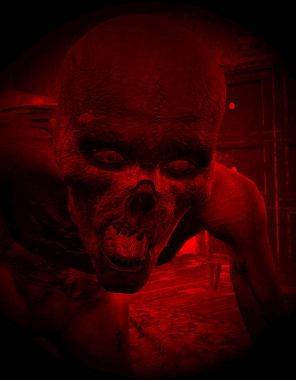 Undead veya zombi perili evde 3D çizimi 