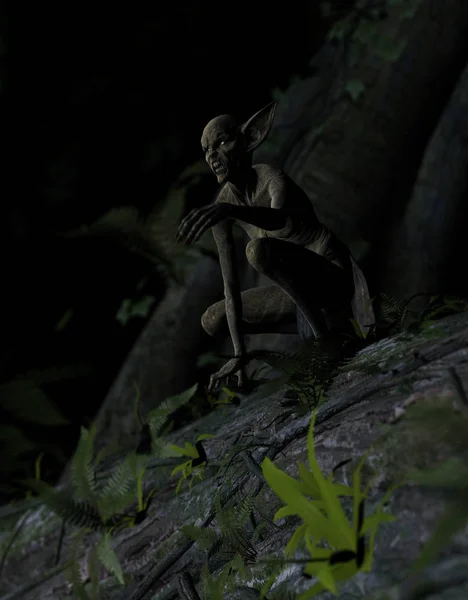 3d illustration of Scary monster out from the dark forest