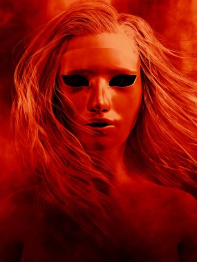 Hayalet kadın maskesi, 3d çizim