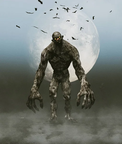 Monster Mondlicht Darstellung — Stockfoto
