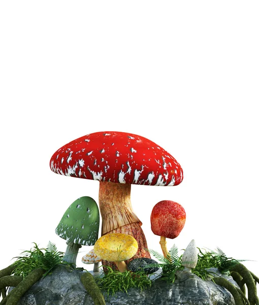 Cogumelos Para Cena Fantasia Ilustração — Fotografia de Stock