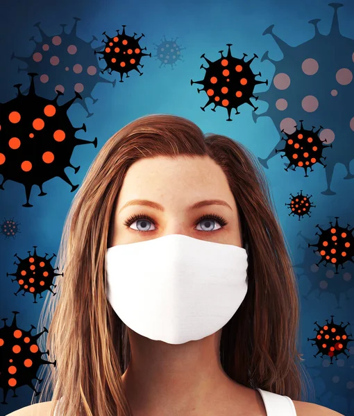 Covid Coronavirus Help Prevent Spreading Virus Rendering — Stock Photo, Image