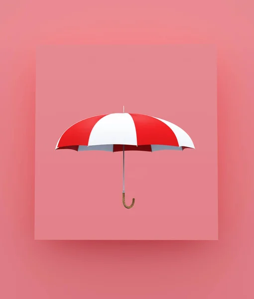 Umbrella Pastel Color Background Minimal Style Conceptual Background Rendering — Stock Photo, Image