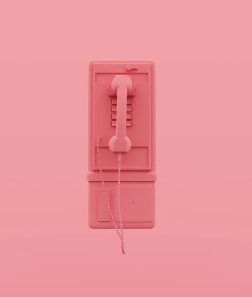 Payphone Fundo Cor Pastel Fundo Conceitual Estilo Mínimo Renderização — Fotografia de Stock