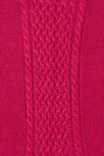 Magenta knitting texture background with cable panel pattern — Stock Photo, Image