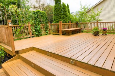 Wooden deck of family home. clipart