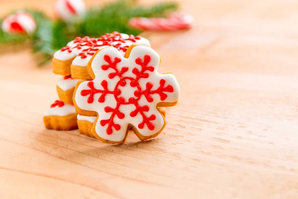 Śnieżynka domowe ciasteczka świąteczne. — Zdjęcie stockowe