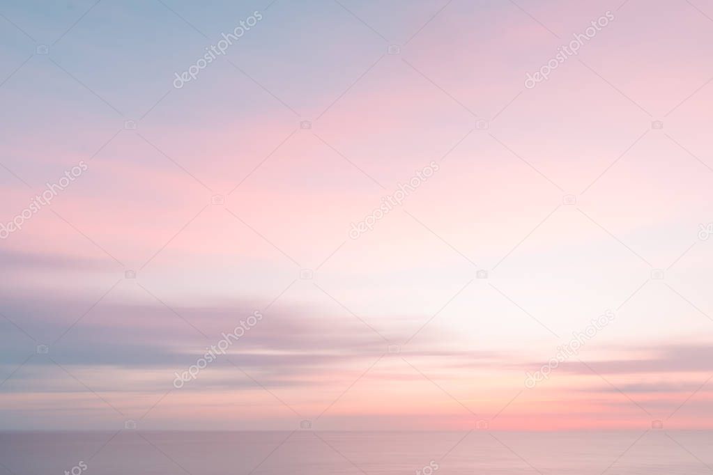 Blurred  sunrise sky and ocean nature background 