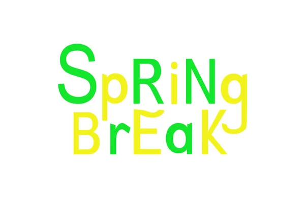 Spring Break Lettering Composition Vector Illustration — Stock Vector