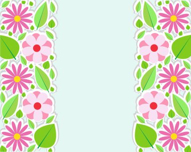 Bahar çiçek sınır. Vektör çizim.