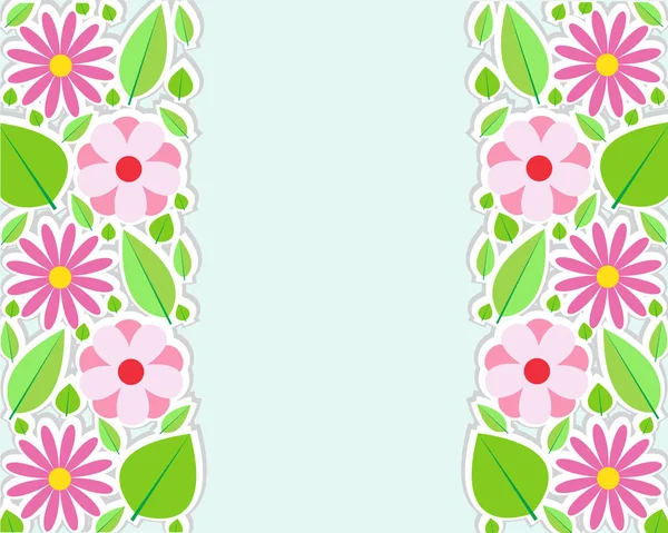 Spring Flowers Border Vector Illustration — Stock Vector
