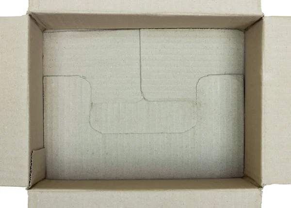 Open cardboard box top view — Stock Photo, Image