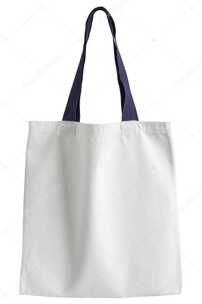 white fabric bag isolated on white with clipping path