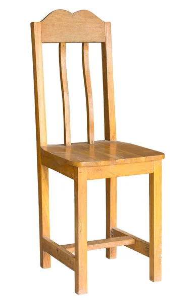 Dřevěná židle izolovaných na bílém s ořezovou cestou — Stock fotografie
