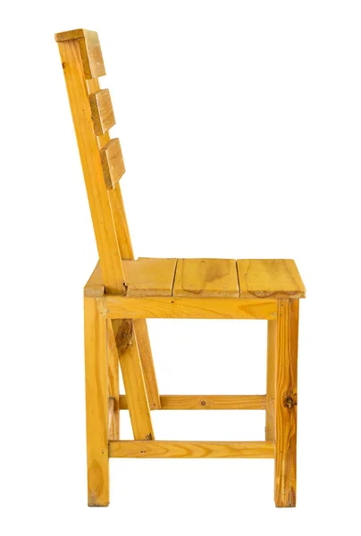 Ahşap sandalye beyaz kırpma yolu ile izole — Stok fotoğraf
