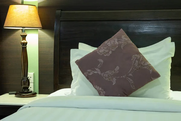 Інтер Спальні Подушкою Настільною Лампою — стокове фото