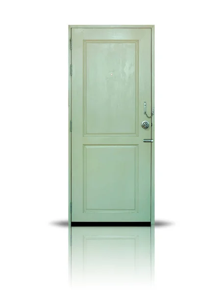 白い背景に隔離された木製のドア — ストック写真