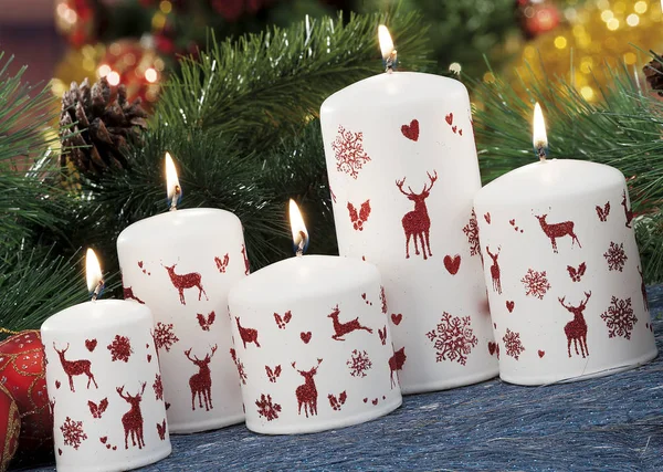 Primer plano de las velas de Navidad — Foto de Stock