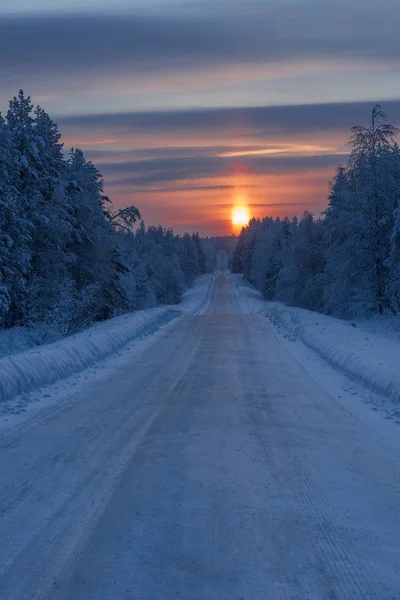 Hiver en Laponie, Suède, Norrbotten — Photo