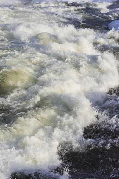 Storforsens Naturreservat Sehr Wichtige Stromschnellen Norrbotten Schweden Winter — Stockfoto