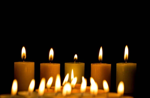 Candle flame isolated on black — Stock Photo, Image