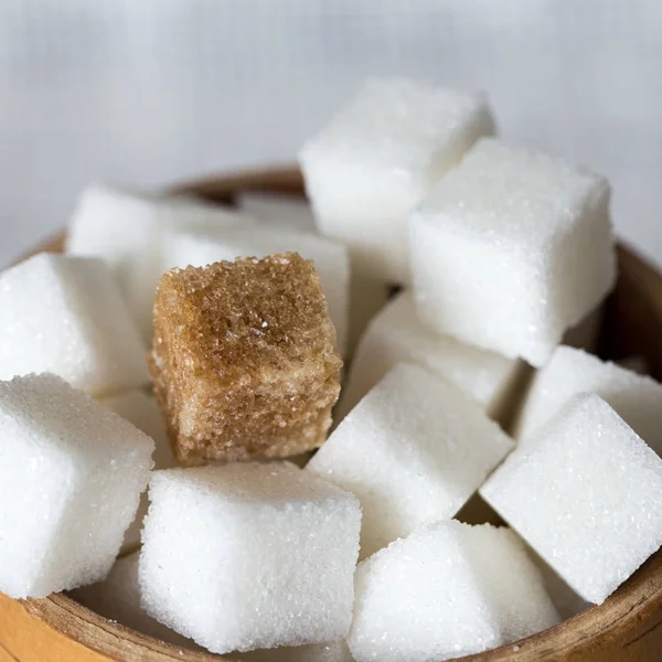 Pieces of refined sugar