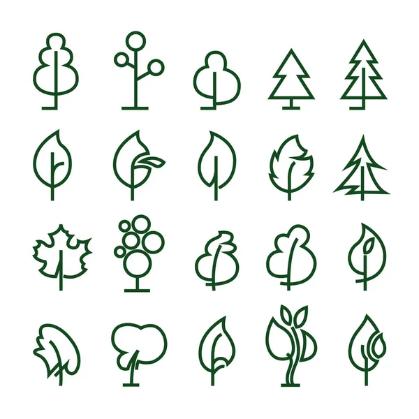 Pictogrammes d'arbres — Image vectorielle