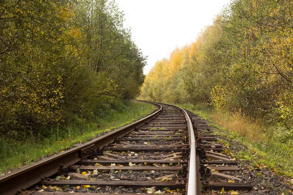 Ferroviária indo para o horizonte — Fotografia de Stock