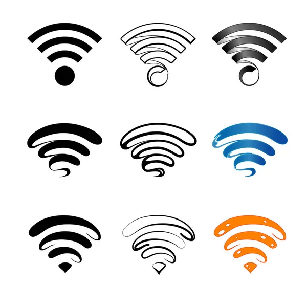 Piktogram ve reklamlarda kullanmak için Wifi vektör simgeleri