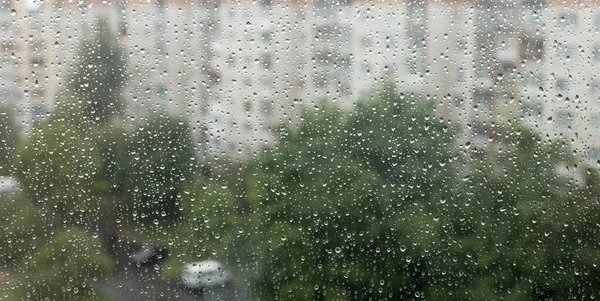 Dešťové Kapky Skle Okna Pro Použití Designu Tapetě — Stock fotografie