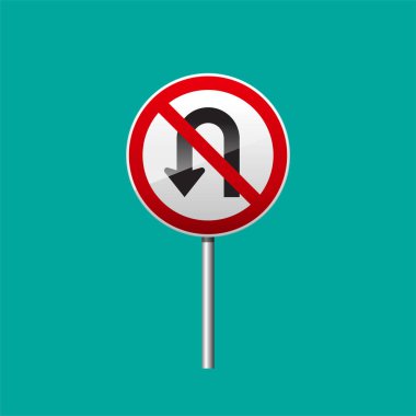 U dönüşü yok işaret vektörü illüstrasyonu.