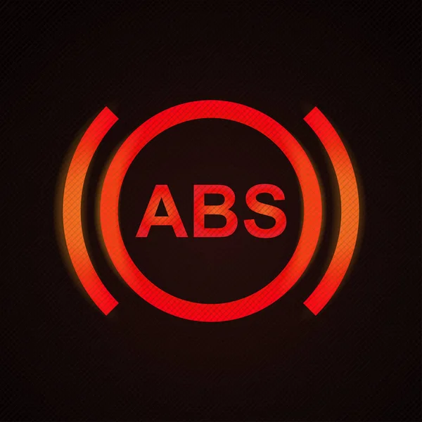 Antilock braking system (ABS) warning light vector illustration