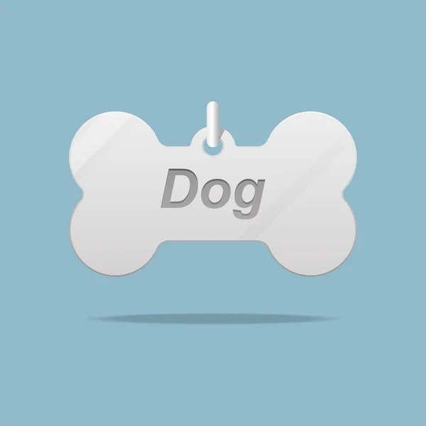 Metal Bone Dog Tag Vector Illustration — Stock Vector