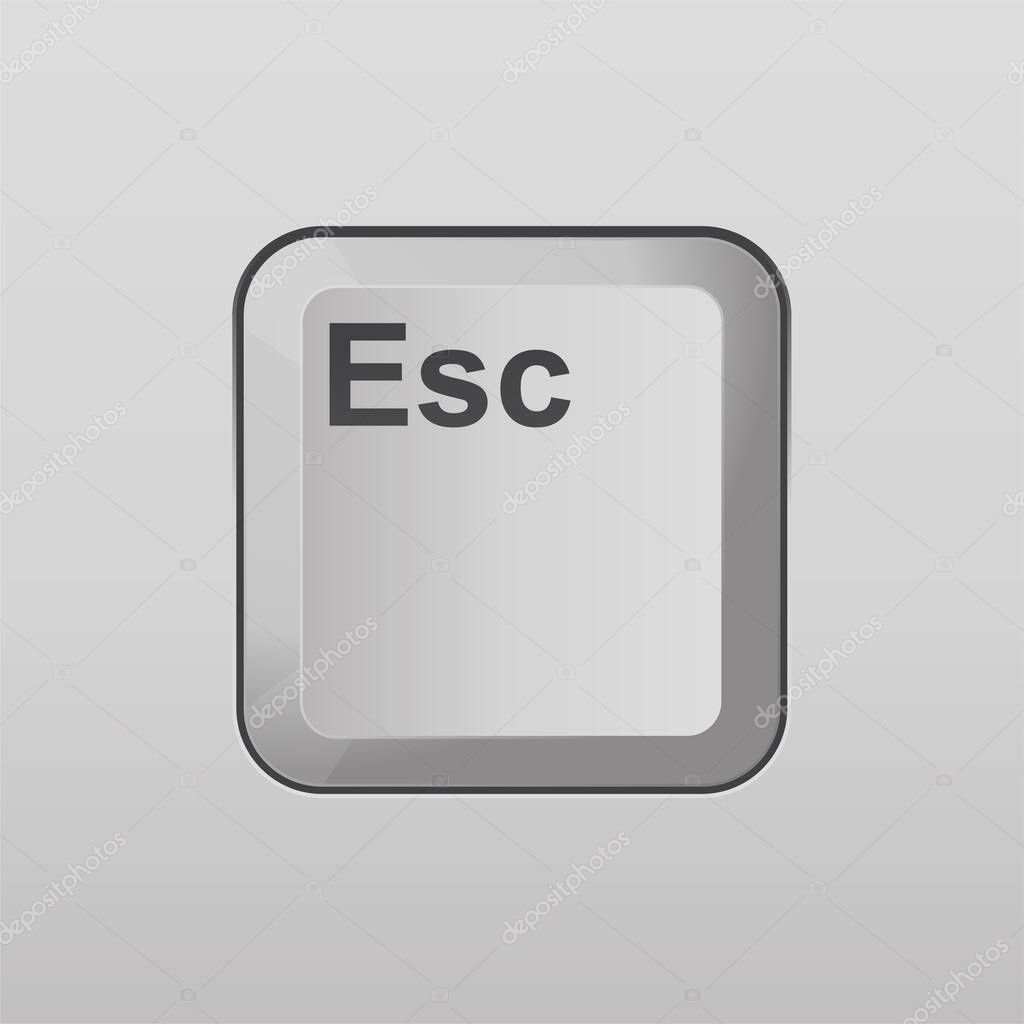 Esc (Escape) key icon,vector illustration.