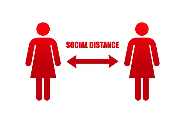 Social Distancing Icon Vector Illustration — Stock Vector