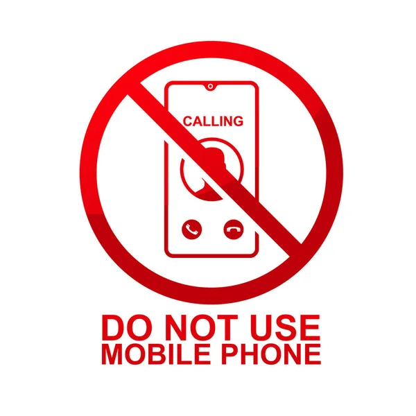 Nepoužívat Vektorovou Ilustraci Znaku Mobilního Telefonu — Stockový vektor