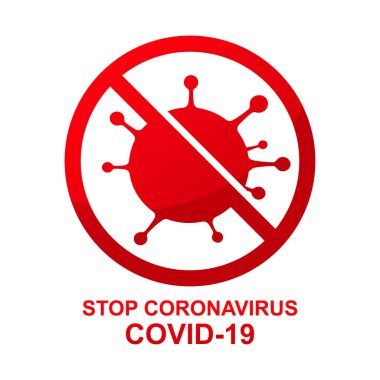 Coronavirus 'u durdur vektör illüstrasyonunu imzala.