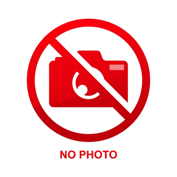 Geen Fotocamera Teken Witte Achtergrond Vector Illustratie — Stockvector