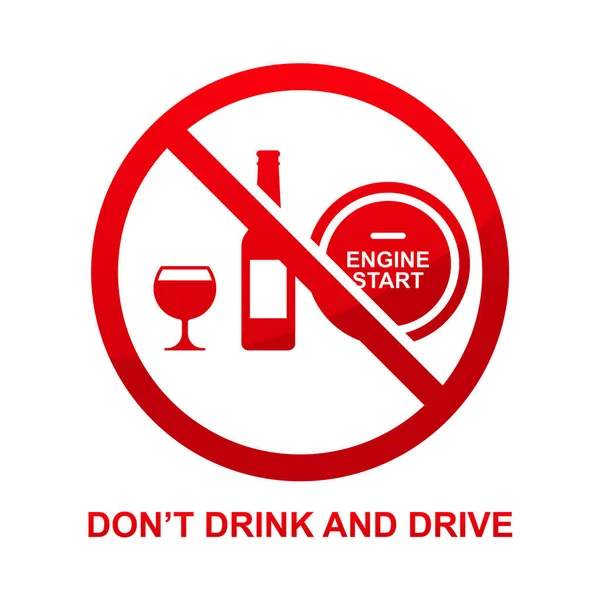 Don Drink Drive Sign Isolate White Background Vector Illustration — Stock Vector